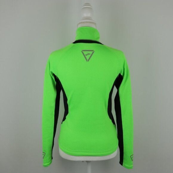 Brooks Women's Small Green & Black High Visibility 1/4 Zip Athletic Pullover - Picture 2 of 8
